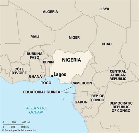 lagos nigeria map africa